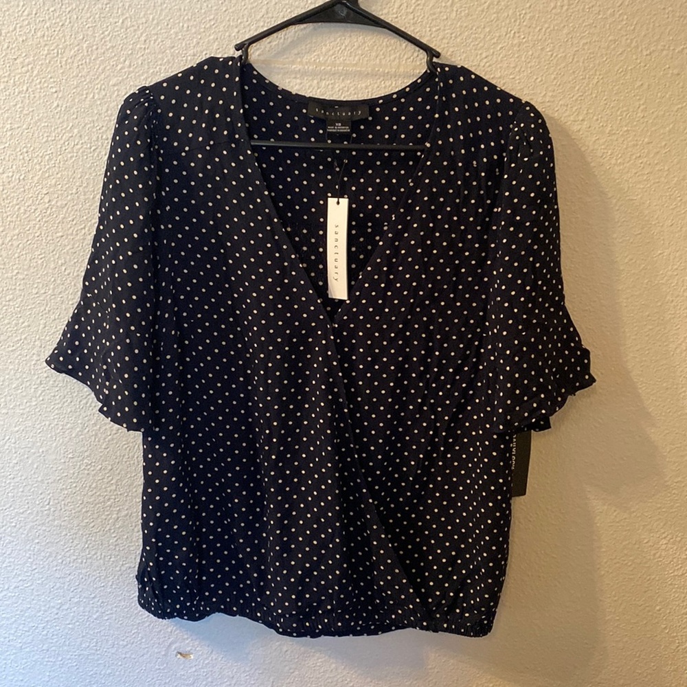 NWT Sanctuary polka dot blouse size XS